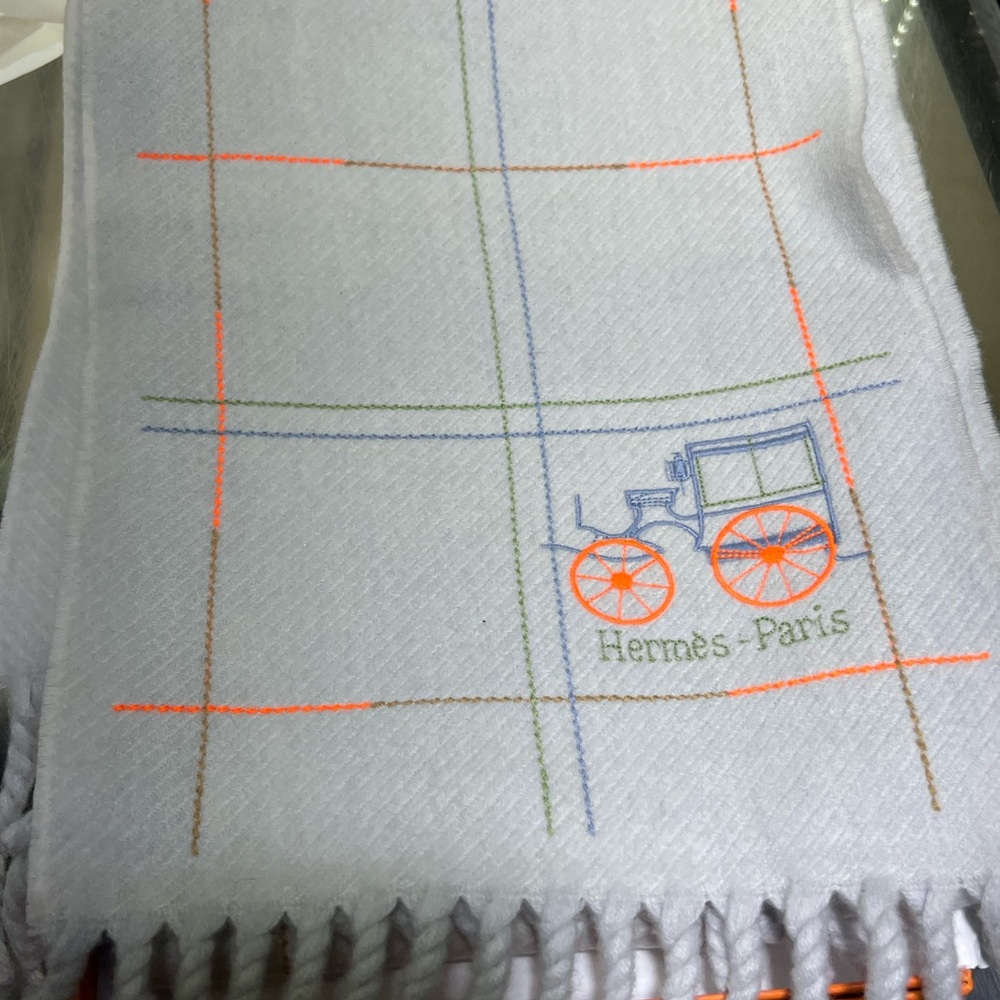 Hermes Unisex Brodee A Toute Berline Scarf